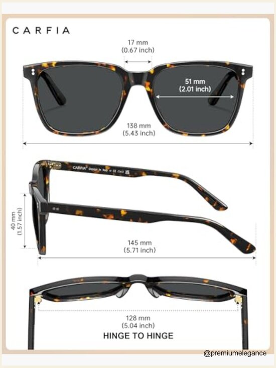 Square Acetate Sunglasses Polarized UV400 Women Small main image 6
